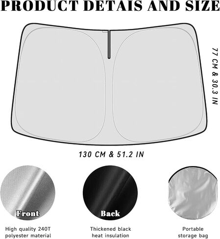 Car Windshield Sun Shade for Ford 2013-2019 Escape Assectories (OEM Design) عزل عزل عزل قابلة للطي Sunshade للحماية النهائية in Kuwait