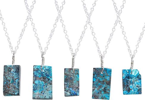 AURA GEMS Natural Blye Kyanite Crystals Pendant Necklace, Ball Shape, Chakra Energy Healing Gemstone, Real Crystal, Birthstone, Beautiful Women Simple Jewelry, Silver Plated Jewelry 18 inch in Saudi Arabia
