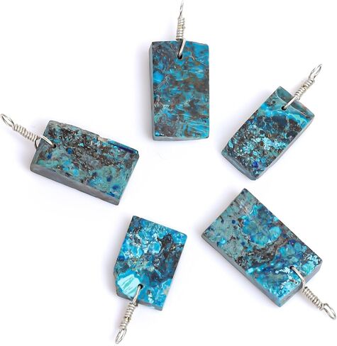 AURA GEMS Natural Blye Kyanite Crystals Pendant Necklace, Ball Shape, Chakra Energy Healing Gemstone, Real Crystal, Birthstone, Beautiful Women Simple Jewelry, Silver Plated Jewelry 18 inch in Saudi Arabia