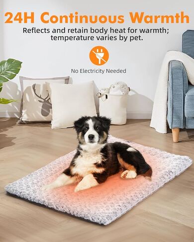 Self Warming Cat Bed 24 x 18 in - Dogs Cat Beds for Indoor Outdoor, Machine Washable, 3cm/1.18in Thickened Pet Heating Pad for Cats & Dogs, Double Side Premium Soft in Kuwait