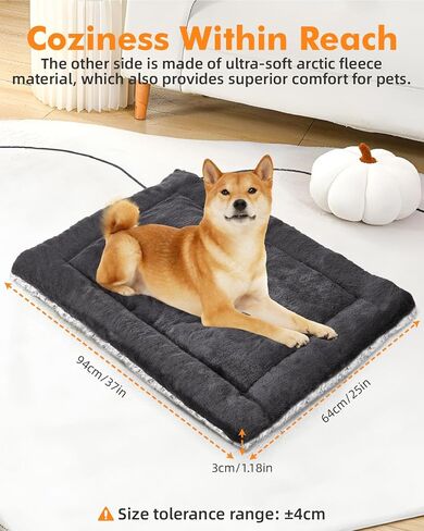 Self Warming Cat Bed 24 x 18 in - Dogs Cat Beds for Indoor Outdoor, Machine Washable, 3cm/1.18in Thickened Pet Heating Pad for Cats & Dogs, Double Side Premium Soft in Kuwait