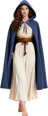 عصر النهضة عباءة مع هود كيب في العصور الوسطى للرجال والنساء هالوين زي in Kuwait