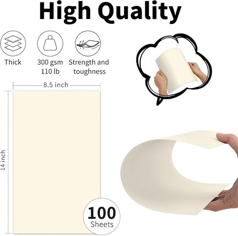 Legal Size Cardstock 8.5x14 White, Goefun Card Stock 110lb Premium Heavy Cardstock Paper 100 Sheets, Thick Printer Paper for Arts and Crafts, Posters, Brochures, Menus, Cards, Covers in Kuwait