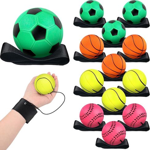 Deekin 6 PCS 2.36 بوصة معصم معصم العودة ألعاب Wristband ألعاب Rebound Ball على كرات معصم نطاط سلسلة لممارسة المعصم المرح النشاط في الهواء الطلق للبالغين in Kuwait