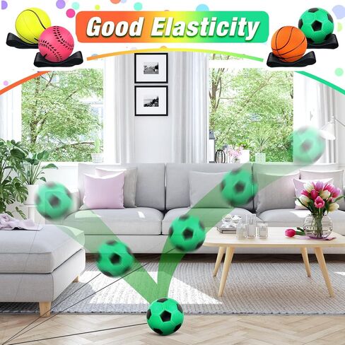 Deekin 6 PCS 2.36 بوصة معصم معصم العودة ألعاب Wristband ألعاب Rebound Ball على كرات معصم نطاط سلسلة لممارسة المعصم المرح النشاط في الهواء الطلق للبالغين in Kuwait
