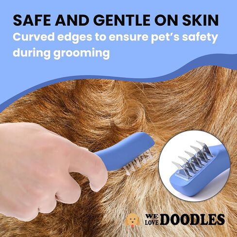 We Love Doodles Dematting Comb for Dogs - Dog Hair Mat Remover, Detangler Comb & Deshedding Tool, Removes Tangles, Knots, & Loose Hair, Metal Comb, Ergonomic Handle (9 Blade) in Saudi Arabia