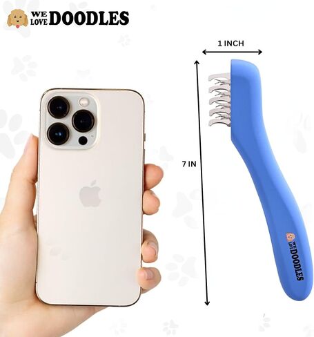 We Love Doodles Dematting Comb for Dogs - Dog Hair Mat Remover, Detangler Comb & Deshedding Tool, Removes Tangles, Knots, & Loose Hair, Metal Comb, Ergonomic Handle (9 Blade) in Saudi Arabia