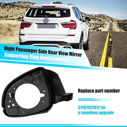 Jaronx متوافق مع إطار الإسكان Side Mirror Side BMW X3 F25 2014-2016/X4 F26 2014-2017/X5 F15 2014-2018/X6 F16 2014-2019 ، إطار غطاء السائق السوداء السوداء الداعمة لـ BMW 51167327911 in Kuwait