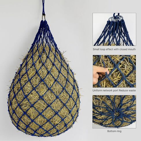 2 pcs 40" Hay Net for Horses,Slow Feed Hay Bag Feeder, Made from Durable Nylon Rop, Regulate Intake of Hay hence Improve Digestion,for Horses Goat Sheep Hanging Slow Feed Hay Bag in Saudi Arabia