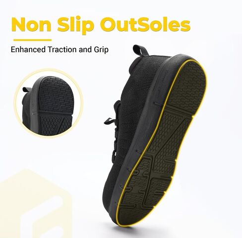 أحذية Fitville Steel Toe للرجال على نطاق واسع من أحذية العمل المركب للرجال إثبات ثقب ، حجم 14 جميع الأسود in Saudi Arabia