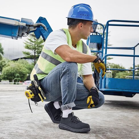 أحذية Fitville Steel Toe للرجال على نطاق واسع من أحذية العمل المركب للرجال إثبات ثقب ، حجم 14 جميع الأسود in Saudi Arabia