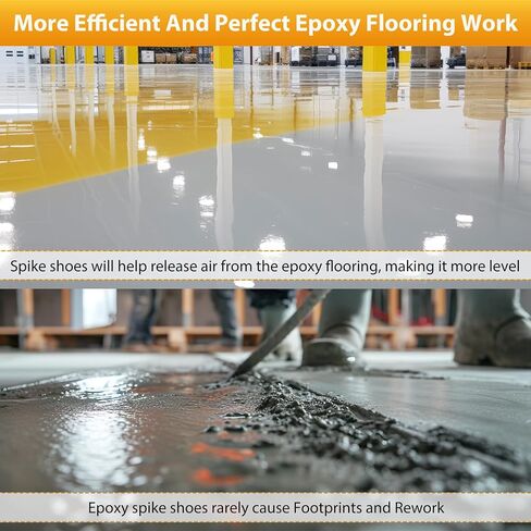 أحذية مدببة للأرضيات الإيبوكسي، أحذية Gunite Epoxy مجمعة مع مسامير قصيرة مقاس 1 بوصة وحزام قابل للتعديل غير قابل للانزلاق للتراكبات وتركيب الغطاء والتسوية الذاتية in Saudi Arabia