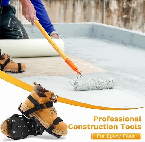أحذية مدببة للأرضيات الإيبوكسي، أحذية Gunite Epoxy مجمعة مع مسامير قصيرة مقاس 1 بوصة وحزام قابل للتعديل غير قابل للانزلاق للتراكبات وتركيب الغطاء والتسوية الذاتية in Saudi Arabia