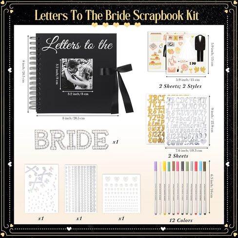 Fullhawl Graduation Scrapbook Kit 8 x 8 Inch Gold Black Grad Memory Book DIY Graduation Picture Album with Stickers and Markers for 2025 College High School Graduation Gifts Party Supplies, 40 Sheets in Saudi Arabia