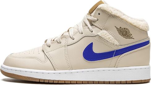Jordan 1 Mid Baby/Toddler Shoes (DQ8425-104, White/Wolf Grey/Midnight Navy) Size 4 in Kuwait