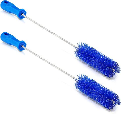 Baderke 2 Pieces Blue Tube Cleaning Brushes 2.4" Tube Cleaning Brush Shower Drain Brush Pipe Brush for Cleaning Drains Long Brush Plastic Brush Flexible Cleaning Tool in Kuwait