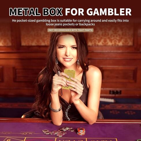 Banners Bank ، Box Metal for Gambler ، Winner Bank with Key Casino ، Mini Lock Box للمقامرين ، صندوق المقامرة المحمولة Casino Money Size Size -Size -size مع Money Go Money (1Pack) in Kuwait