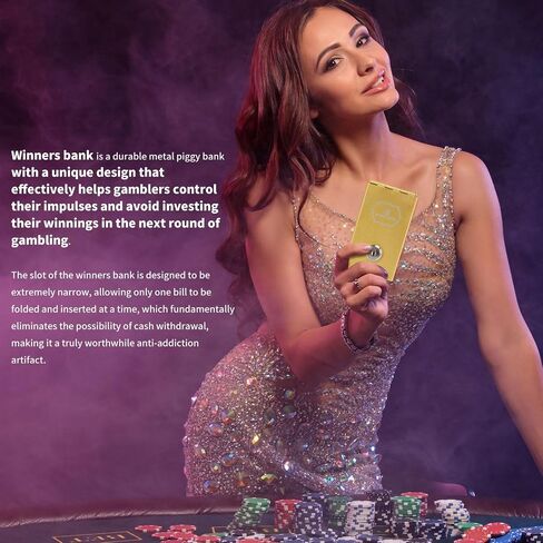 Banners Bank ، Box Metal for Gambler ، Winner Bank with Key Casino ، Mini Lock Box للمقامرين ، صندوق المقامرة المحمولة Casino Money Size Size -Size -size مع Money Go Money (1Pack) in Kuwait