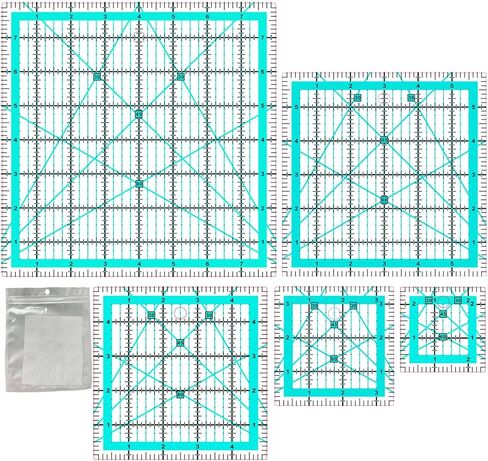 Quilting Rulers,Quilting Templates Square Ruler (3.5", 5", 6.5", 10.5") in Kuwait