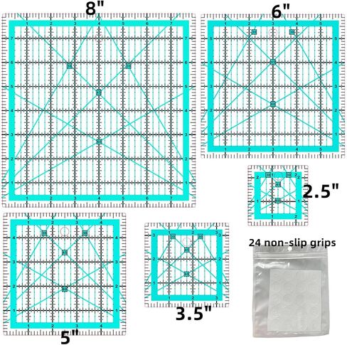Quilting Rulers,Quilting Templates Square Ruler (3.5", 5", 6.5", 10.5") in Kuwait