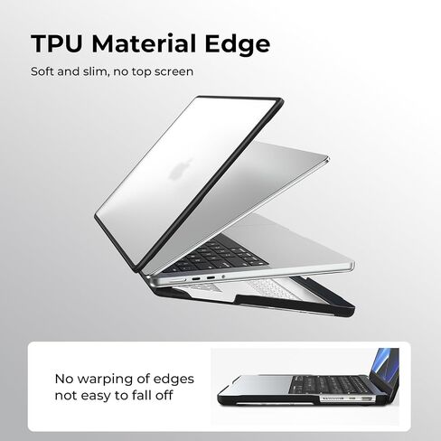 BlueSwan Matte Case for MacBook Pro 14 2025 2024-2021 M4 M3 M2 M1 Pro/Max, Compatible A3401 A3112 A2992 A2918 A2779 A2442, Hard Shell Protective Cover, Space Black Clear in Saudi Arabia
