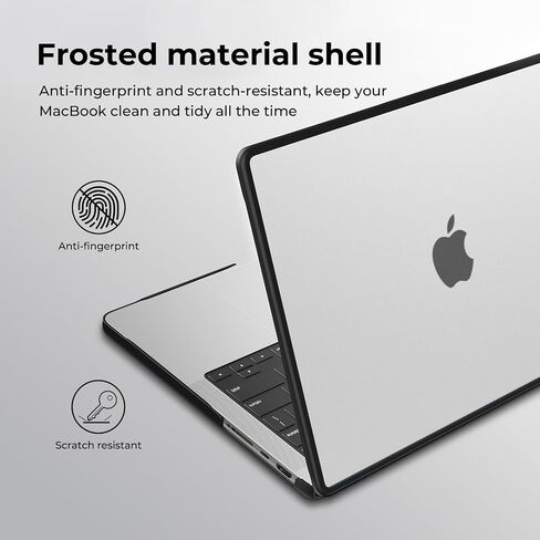 BlueSwan Matte Case for MacBook Pro 14 2025 2024-2021 M4 M3 M2 M1 Pro/Max, Compatible A3401 A3112 A2992 A2918 A2779 A2442, Hard Shell Protective Cover, Space Black Clear in Saudi Arabia