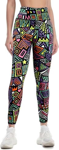 Women's High Waisted Printed Leggings Soft Stretchy Pants in Saudi Arabia