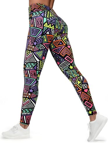 Women's High Waisted Printed Leggings Soft Stretchy Pants in Saudi Arabia