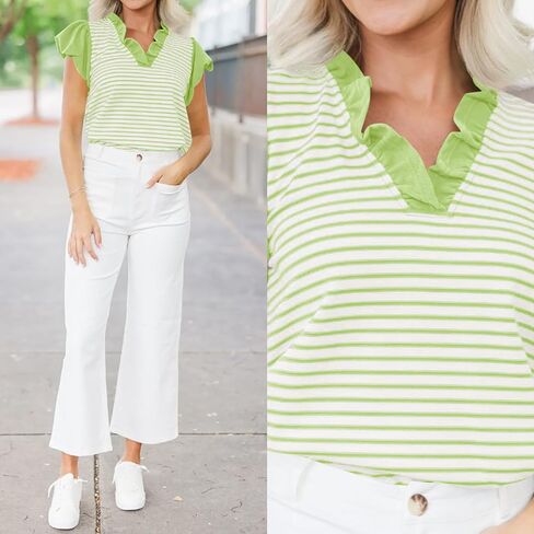 Tankaneo Womens Camens Cap Sleeve Tops Summer Summer Custal Clot Coll Block Thirts tshirts pleated v deck decrts in Saudi Arabia
