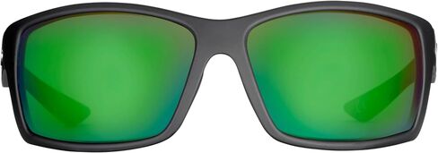 Flying Fisherman Rafter Polarized Rectangular Floating Sunglasses, Matte Black Frame/Blue Mirror Lens, Medium in Kuwait