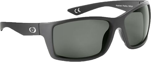 Flying Fisherman Rafter Polarized Rectangular Floating Sunglasses, Matte Black Frame/Blue Mirror Lens, Medium in Kuwait