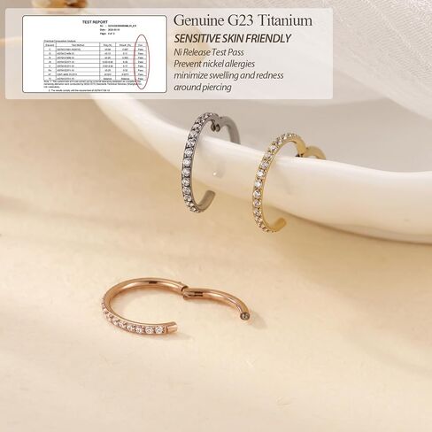 FUNLMO Double Hoop Nose Ring G23 Titanium Septum Ring 20G 18G 16G Conch Helix Daith Rook Tragus Cartilage Nose Lip Piercing Jewelry for Women Men in Saudi Arabia