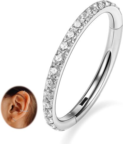 FUNLMO Double Hoop Nose Ring G23 Titanium Septum Ring 20G 18G 16G Conch Helix Daith Rook Tragus Cartilage Nose Lip Piercing Jewelry for Women Men in Saudi Arabia