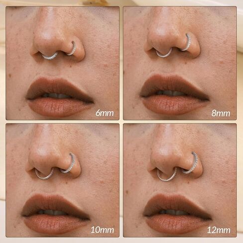 FUNLMO Double Hoop Nose Ring G23 Titanium Septum Ring 20G 18G 16G Conch Helix Daith Rook Tragus Cartilage Nose Lip Piercing Jewelry for Women Men in Saudi Arabia