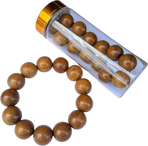 Natural Sandalwood Prayer Beads Bracelet 1.6 cm with glass bottle (1.6) in Saudi Arabia