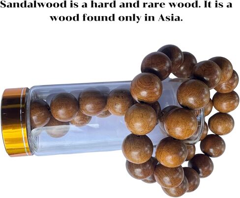 Natural Sandalwood Prayer Beads Bracelet 1.6 cm with glass bottle (1.6) in Saudi Arabia
