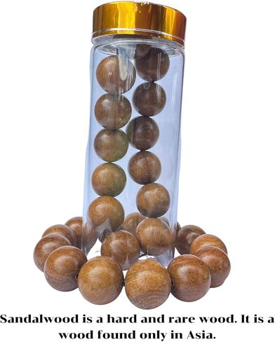 Natural Sandalwood Prayer Beads Bracelet 1.6 cm with glass bottle (1.6) in Saudi Arabia