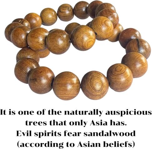 Natural Sandalwood Prayer Beads Bracelet 1.6 cm with glass bottle (1.6) in Saudi Arabia
