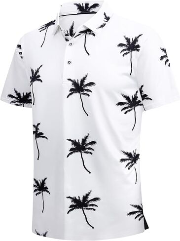 WARHORSEE Bubble Polo Shirts for Men Super Breathable Mens Golf Polo Shirts Jacquard Textured Golf Shirts Short Sleeve,DeepGreen,XL in Kuwait