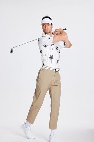 WARHORSEE Bubble Polo Shirts for Men Super Breathable Mens Golf Polo Shirts Jacquard Textured Golf Shirts Short Sleeve,DeepGreen,XL in Kuwait