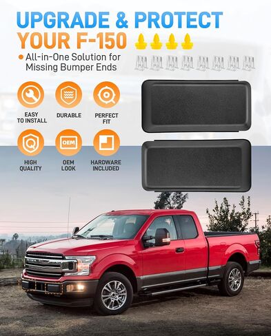 2pcs F150 Front Pumper Formper Cover Cover Cover Caper المتوافقة مع Ford F-150 2021 2022 2023 ، استبدل# ML3Z-17E810-AA ML3Z-17E811-A بالجانب الأيسر واليمين (الأسود غير اللامع) in Kuwait
