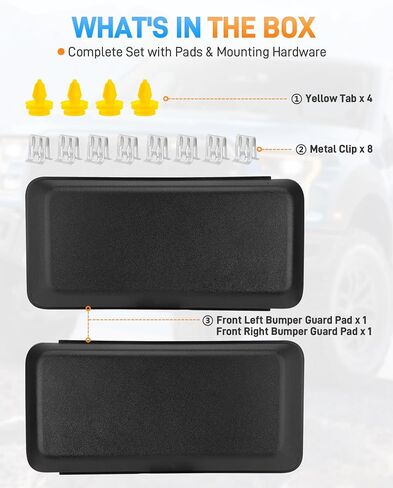 2pcs F150 Front Pumper Formper Cover Cover Cover Caper المتوافقة مع Ford F-150 2021 2022 2023 ، استبدل# ML3Z-17E810-AA ML3Z-17E811-A بالجانب الأيسر واليمين (الأسود غير اللامع) in Kuwait