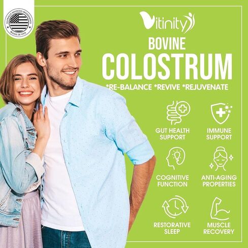 مسحوق اللبأ البقري الذي يتغذى على العشب للبشر - مكمل اللبأ IgG الطبيعي لصحة الأمعاء ودعم المناعة وتعافي العضلات والعافية | اللبأ النقي سوبر فود، بدون نكهة (90 جرام) in Kuwait