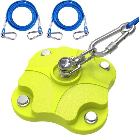 Heavy-Duty Dog Tie Out Stake with 2X20FT Tangle-Free Cables-360° Swivel Anchor, 200LBS Capacity-Stainless Steel&Aluminum Alloy for Two Dogs (Outdoor Camping/Yard)(Dog Stake+2X20ft Cable/200lbs) in Kuwait