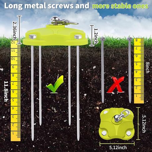 Heavy-Duty Dog Tie Out Stake with 2X20FT Tangle-Free Cables-360° Swivel Anchor, 200LBS Capacity-Stainless Steel&Aluminum Alloy for Two Dogs (Outdoor Camping/Yard)(Dog Stake+2X20ft Cable/200lbs) in Kuwait