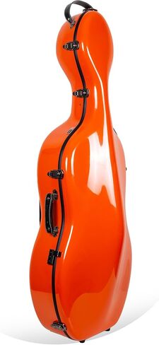 Crossrock Fiberglass Cello Case with Wheels - Fits 4/4 Full Size Cello - Includes Padded Music Pouch, 3 Handles, Removable Shoulder Straps- Milky White (CRF2020CEFMW) in Kuwait