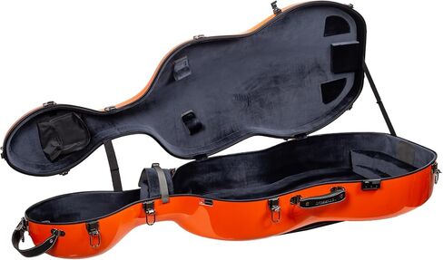 Crossrock Fiberglass Cello Case with Wheels - Fits 4/4 Full Size Cello - Includes Padded Music Pouch, 3 Handles, Removable Shoulder Straps- Milky White (CRF2020CEFMW) in Kuwait