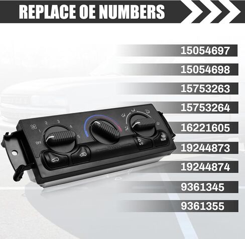 599-217 Front A/C Heater Comple Control Switch مفتاح لوحة متوافق مع 1996-2020 Chevrolet Express 1500 2500 3500 4500 Astro ، Chevy C4500 C5500 C6500،1996-2020 GMC Savari ، OE# 15073274 in Kuwait