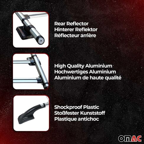 OMAC Aluminium Roof Rack Side Rails for Nissan NV200 2013-2021 Black 2X Alu in Saudi Arabia