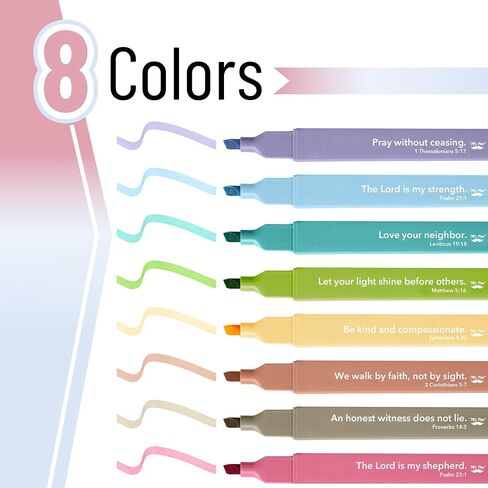 Mr. Pen-Pet-Plitlets مع نظام ترميز الألوان ، 8 عبوات ، باستيل الناعمة الجمالية ، ألوان متنوعة ، علامات الكتاب المقدس لا تنزف من خلال in Saudi Arabia